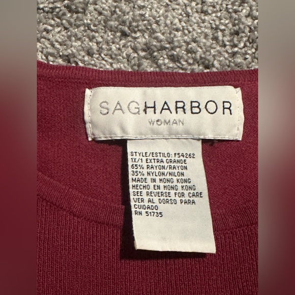 Sag Harbor Women's Burgundy Long Sleeve Top - Picture 3 of 4